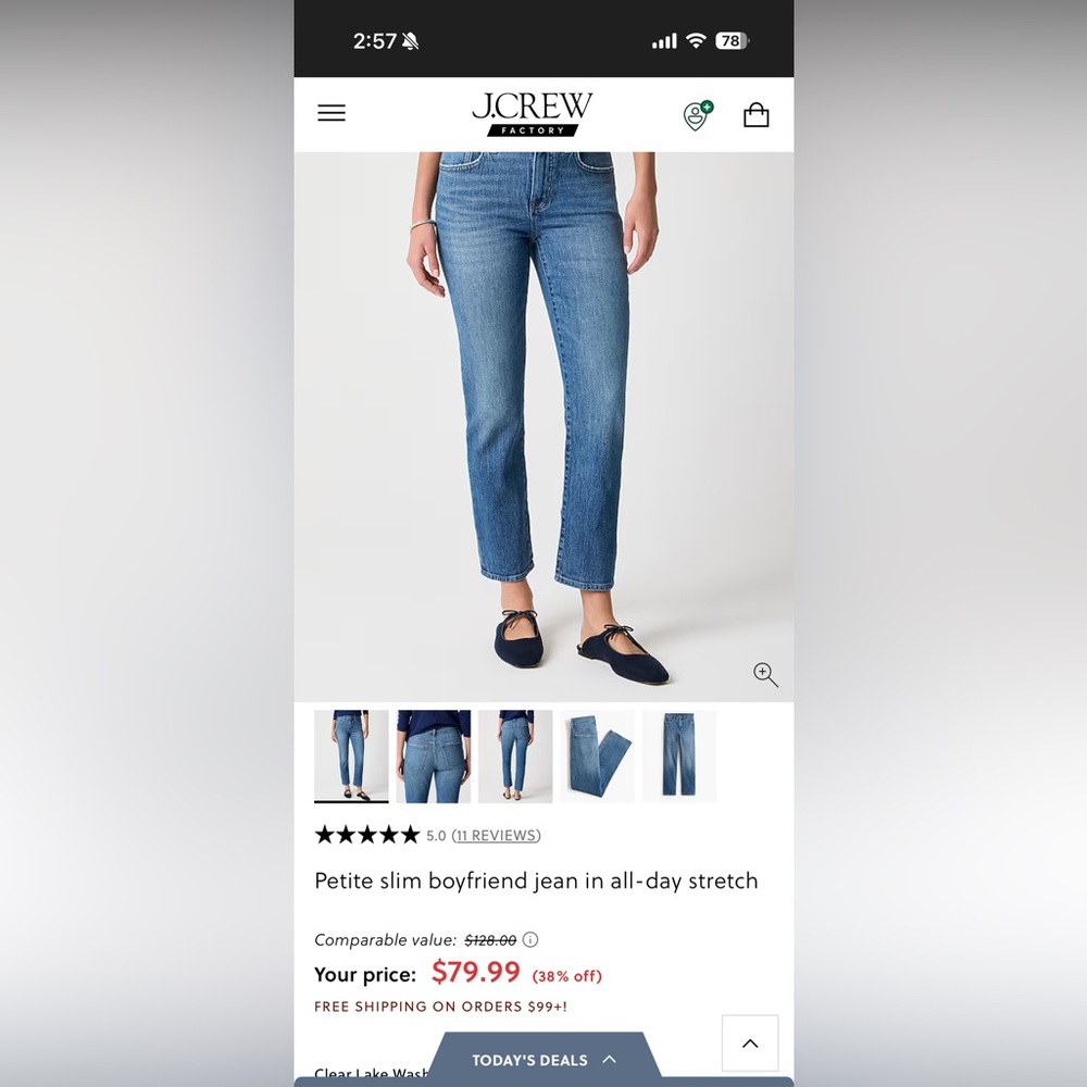 J. Crew Factory Petite Slim Boyfriend Jeans - Picture 11 of 11